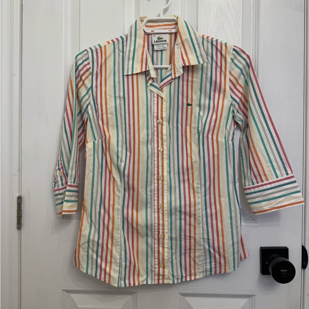 Women’s Lacoste 3/4 Sleeve Button Down Shirt
